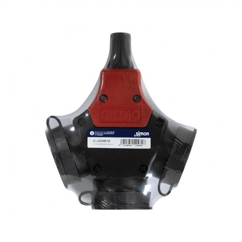 BASE MÓVIL TRIPLE DE GOMA CON TAPA 16A 250V NEGRA/ROJA Simon Brico