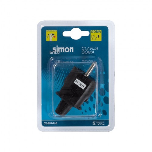 CLAVIJA DE GOMA 16A 230V NEGRA Simon Brico