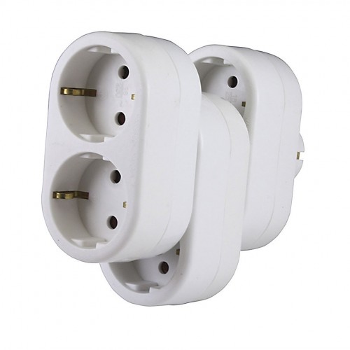 PACK 3 ADAPTADORES DOBLE FRONTAL 16A 250V BLANCO Simon Brico