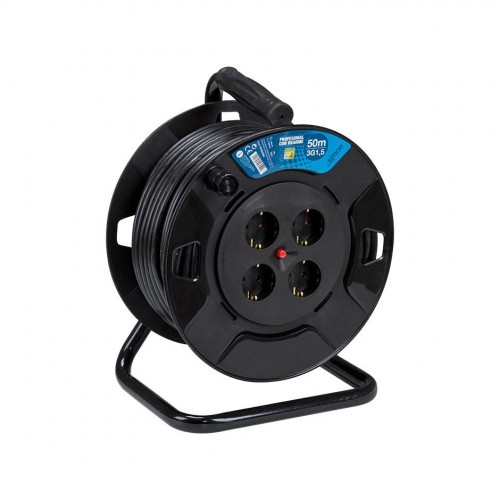 EXTENSIBLE PROFESIONAL 50M H05VV-F 3G1.5MM² 4 TOMAS 16A 250V~ NEGRO SIMON