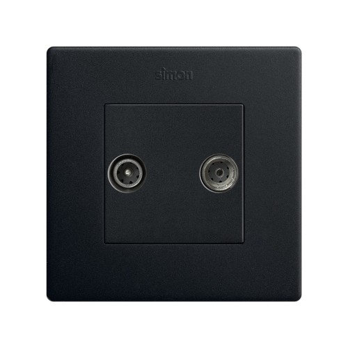 Toma de señal R-TV+Sat final negro mate Simon 270