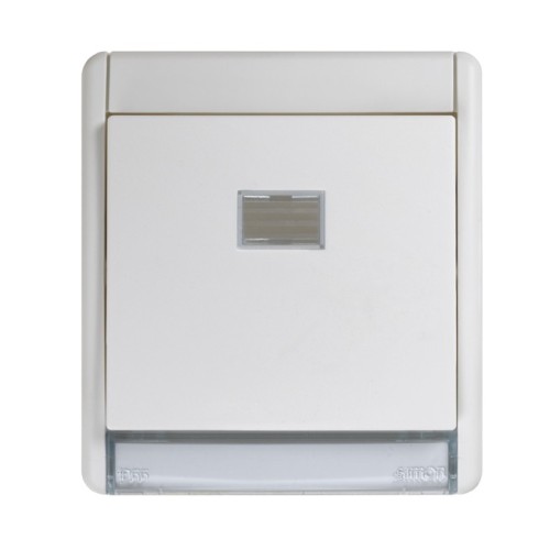 Conmutador componible IP55 10AX con sistema de embornamiento rápido blanco Simon Aqua