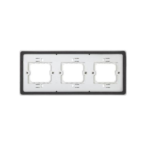 Marco para cajas de empotrar de 3 elementos horizontal gris Simon Aqua
