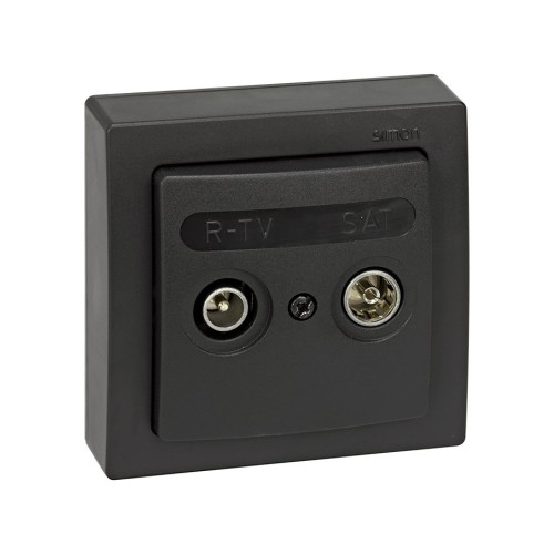 Toma de señal modular R-TV+SAT intermedia grafito Simon 73