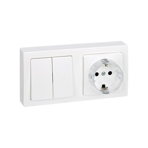 Marco con base para 2 elementos horizontal blanco Simon 73 Loft