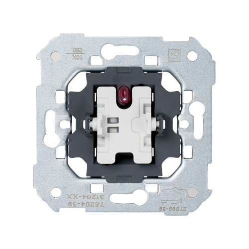 Conmutador 10 AX 250V~ con luminoso incorporado y sistema de embornamiento rápido