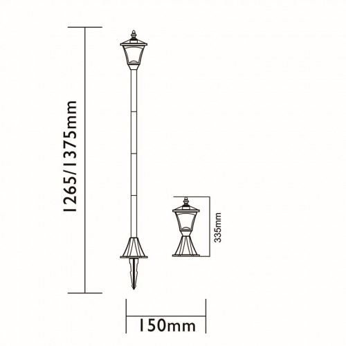 Farol Solar LED Casablanca 1,4 metros Luxform