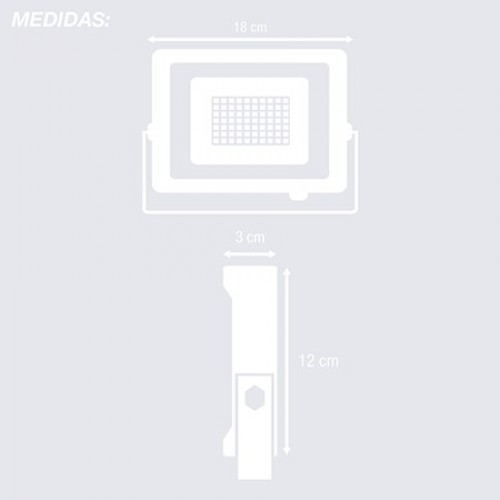 PROYECTOR LED 20W 1800 LÚMENES LUZ FRÍA IP65 (CAJA) Simon