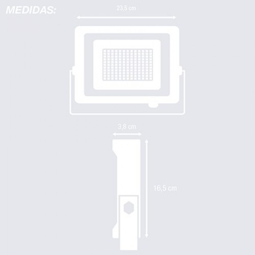 PROYECTOR LED 50W 4500 LÚMENES LUZ FRÍA IP65 (CAJA) Simon