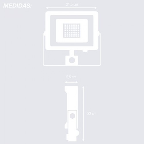 PROYECTOR LED CON SENSOR 30W 2700 LÚMENES LUZ FRÍA IP44 (CAJA) Simon