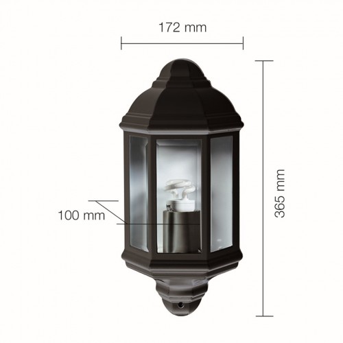 Aplique de Pared Hamar 60W Negro Luxform