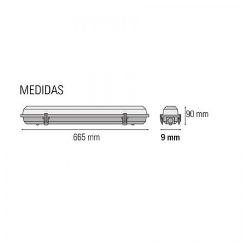REGLETA LED TITANIA DE ALTA RESISTENCIA 9W 900 LÚMENES LUZ FRÍA 220-240V/50-60Hz Simon