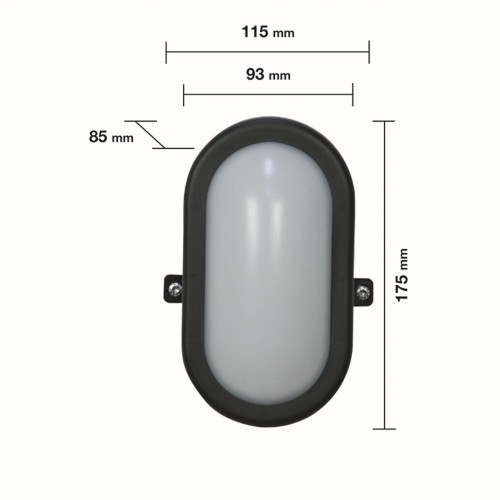 Aplique Ovalado LED Negro Luxform