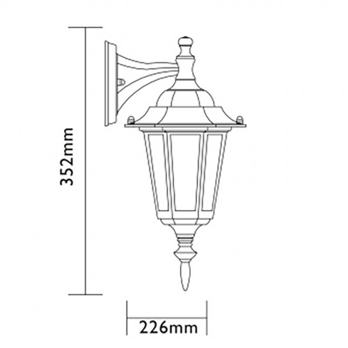 APLIQUE DESCENDENTE ORLANDO NEGRO E-27 60W 220V Luxform