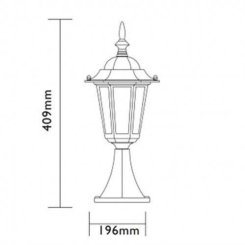 FAROLA SOBREMURO ORLANDO NEGRO E-27 60W 220V Luxform