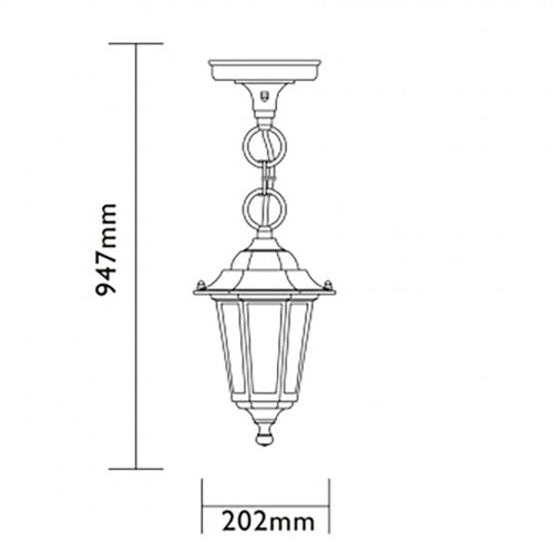 FAROLA COLGANTE ORLANDO NEGRO E-27 60W 220V Luxform