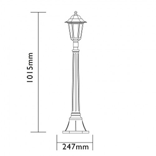 FAROL ORLANDO 1M NEGRO E-27 60W 220V Luxform