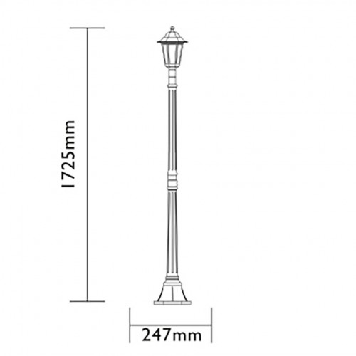 FAROL ORLANDO 1,7M NEGRO E-27 60W 220V Luxform