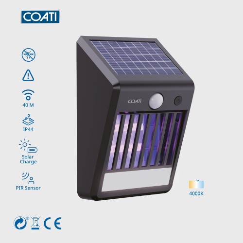 LUZ PARED MATA MOSQUITOS CON SENSOR PIR COATI