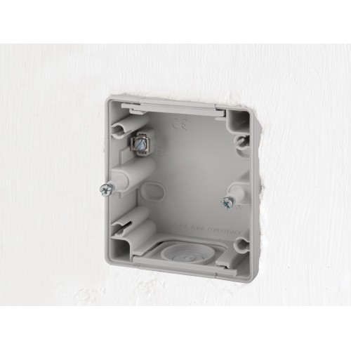 Conmutador monobloc IP55 10AX 250V~ gris Simon Aqua