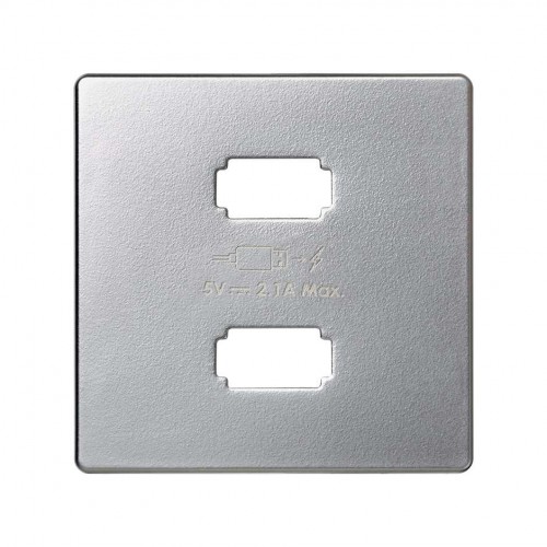 TOMA 2 CARGADOR USB 2.1A ALUMINIO S82