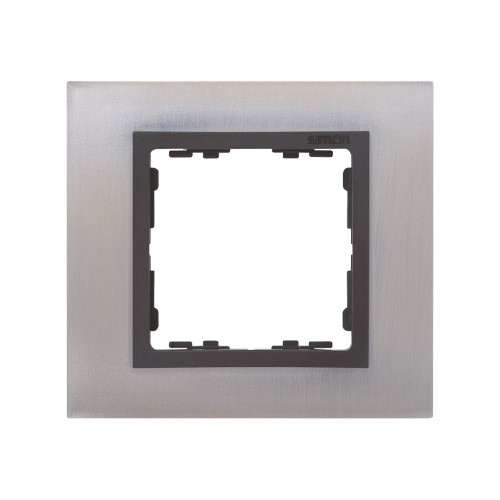 Marco para 1 elemento acero inox interior grafito Simon 82 Nature