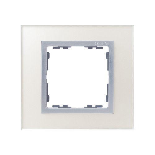 Marco para 1 elemento cristal plata interior aluminio Simon 82 Nature
