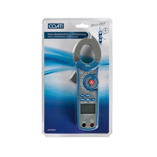 PINZA AMPERIMÉTRICA PROFESIONAL TRMS CON SELECTOR DE ESCALA MANUAL Y AUTOMÁTICO Coati