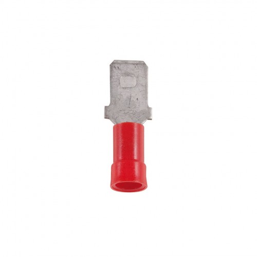 TERMINAL LENGÜETA PLANA PREAISLADO 1'5MM² 6'3x0'8MM 10 UNIDADES ROJO Simon Brico