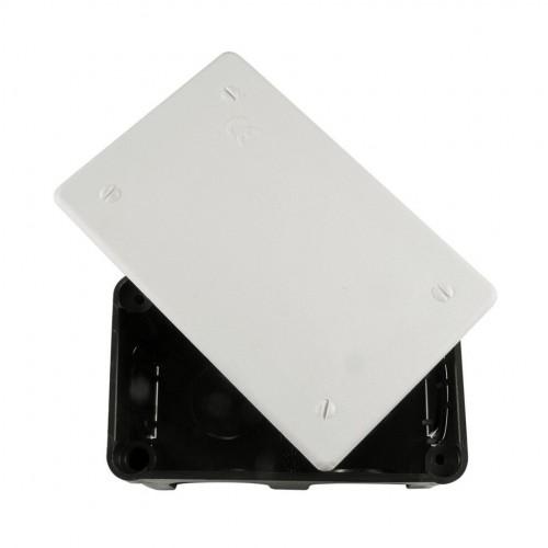 CAJA DE EMPOTRAR EMPALME 50X100X45MM NEGRA CON TAPA BLANCA Simon Brico