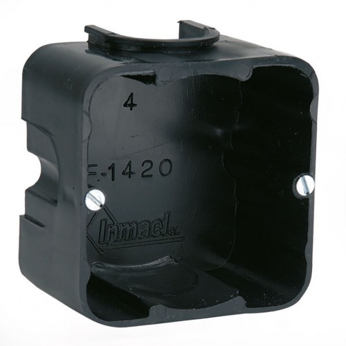 CAJA DE EMPOTRAR UNIVERSAL ENLAZABLE CUADRADA 65X65X40MM NEGRA Simon Brico