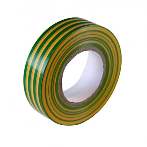 CINTA AISLANTE ADHESIVA PVC 19MM 20 METROS AMARILLA-VERDE Simon Brico