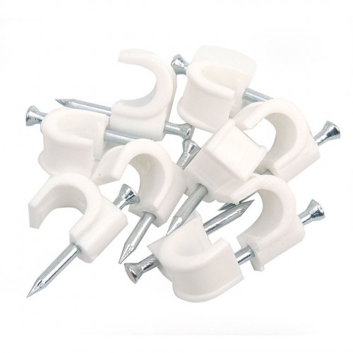 GRAPA DE CABLE REDONDO SECCIÓN 2x4MM 10 UNIDADES BLANCAS Simon Brico
