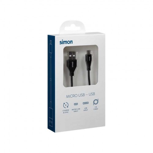 CABLE USB 2.0  A - MICRO NEGRO 1M SIMON