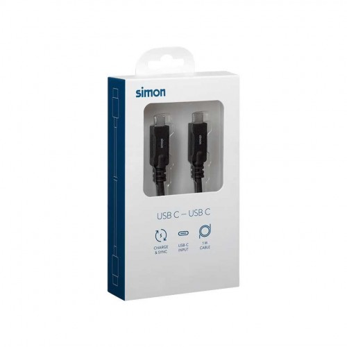 CABLE USB 3.1  C - USB C NEGRO 1M SIMON