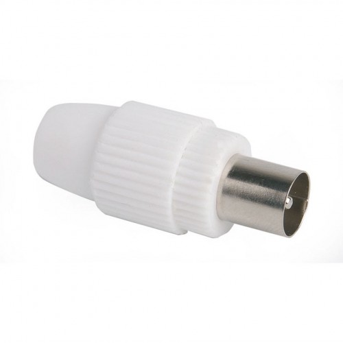 CONECTOR MACHO RECTO CABLE TV 9,5MM BLANCO Simon Brico