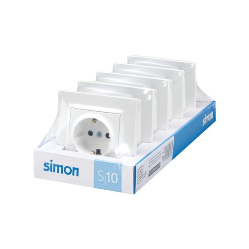 PACK 5 ENCHUFES SCHUKO BLANCO SIMON 10