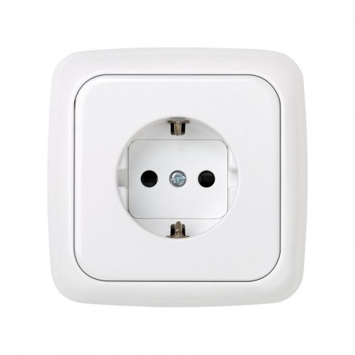 Base de enchufe schuko 16 A 250V~ con dispositivo seguridad y embornamiento a tornillo blanco Simon 31