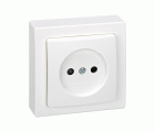 Base de enchufe bipolar monobloc 16 A 250V~ con dispositivo seguridad y embornamiento a tornillo blanco Simon 73 Loft