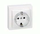 Base de enchufe schuko monobloc 16 A 250V~ con dispositivo seguridad y embornamiento a tornillo blanco Simon 73 Loft