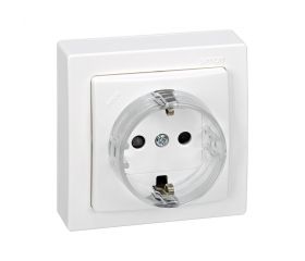 Base de enchufe schuko monobloc 16 A 250V~ con dispositivo seguridad y embornamiento a tornillo blanco Simon 73 Loft