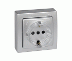 Base de enchufe schuko monobloc 16 A 250V~ con dispositivo seguridad y embornamiento a tornillo aluminio Simon 73 Loft