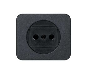 Tapa con dispositivo de seguridad para la base de enchufe bipolar grafito Simon 75