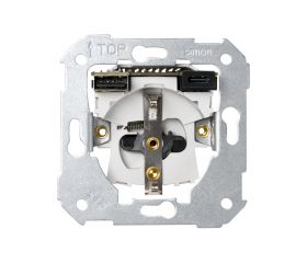 Base de enchufe schuko con doble cargador USB A + C 10,5W Simon 75