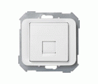 Placa de voz y datos plana con guardapolvo para 1 conector RJ45 AMP® blanco Simon 75