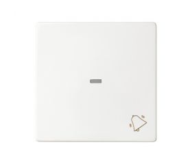Tecla individual con grabado campana para pulsador blanco mate Simon 82 Concept