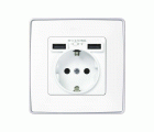 Tapa para la base de enchufe schuko con 2 cargadores USB tipo A 10,5W blanco Simon 82
