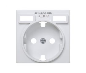 Tapa para la base de enchufe schuko con 2 cargadores USB tipo A 10,5W blanco Simon 82