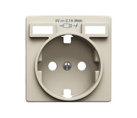 Tapa para la base de enchufe schuko con 2 cargadores USB tipo A 10,5W marfil Simon 82