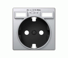 Tapa para la base de enchufe schuko con 2 cargadores USB tipo A 10,5W aluminio Simon 82